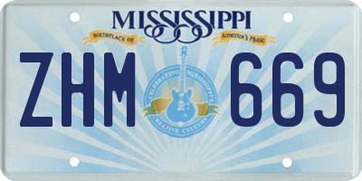 MS license plate ZHM669