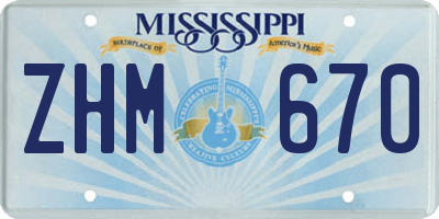 MS license plate ZHM670