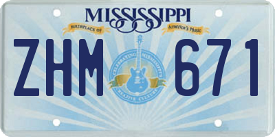 MS license plate ZHM671