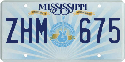 MS license plate ZHM675