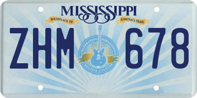 MS license plate ZHM678