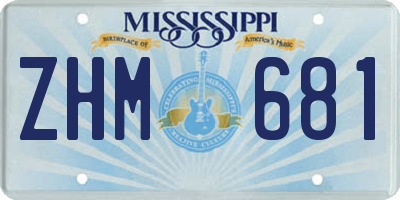 MS license plate ZHM681