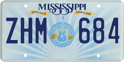 MS license plate ZHM684
