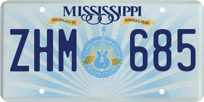 MS license plate ZHM685
