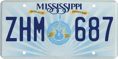 MS license plate ZHM687