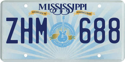 MS license plate ZHM688