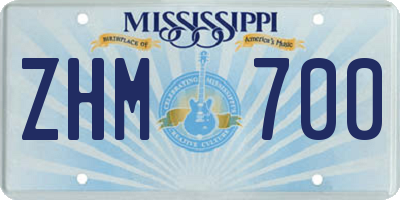 MS license plate ZHM700
