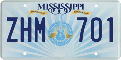 MS license plate ZHM701