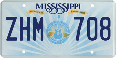 MS license plate ZHM708