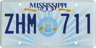 MS license plate ZHM711