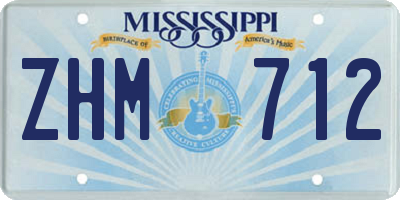 MS license plate ZHM712