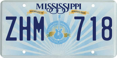 MS license plate ZHM718
