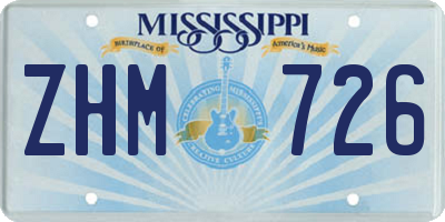 MS license plate ZHM726
