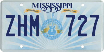 MS license plate ZHM727