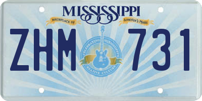 MS license plate ZHM731