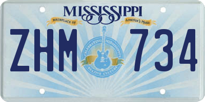 MS license plate ZHM734