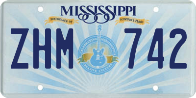 MS license plate ZHM742