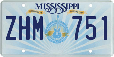 MS license plate ZHM751