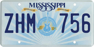 MS license plate ZHM756