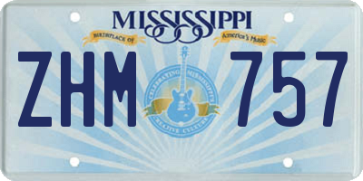 MS license plate ZHM757