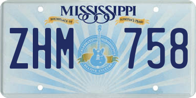 MS license plate ZHM758