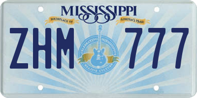 MS license plate ZHM777