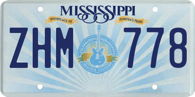 MS license plate ZHM778