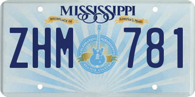 MS license plate ZHM781