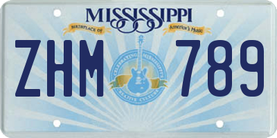MS license plate ZHM789