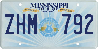 MS license plate ZHM792