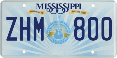 MS license plate ZHM800