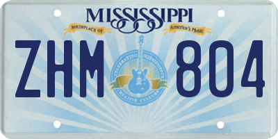 MS license plate ZHM804