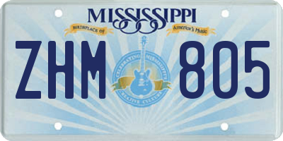 MS license plate ZHM805