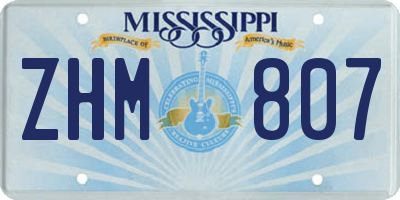 MS license plate ZHM807