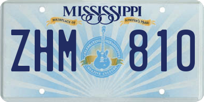 MS license plate ZHM810