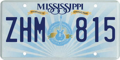 MS license plate ZHM815