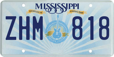 MS license plate ZHM818