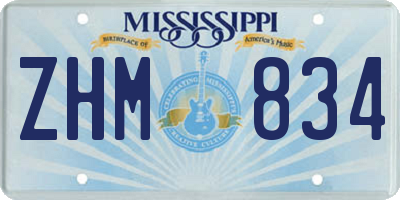 MS license plate ZHM834