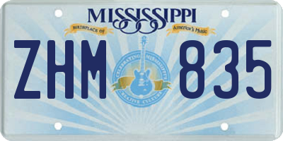 MS license plate ZHM835