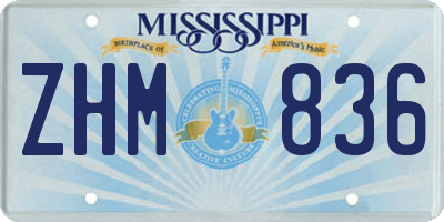 MS license plate ZHM836
