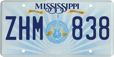 MS license plate ZHM838