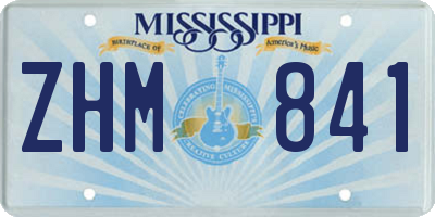 MS license plate ZHM841