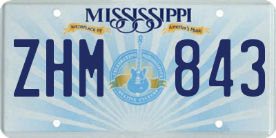 MS license plate ZHM843