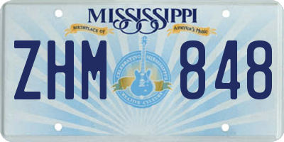MS license plate ZHM848