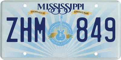 MS license plate ZHM849
