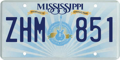 MS license plate ZHM851