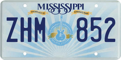 MS license plate ZHM852