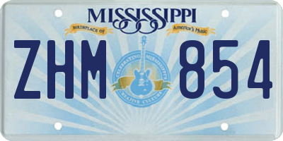 MS license plate ZHM854
