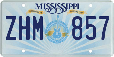 MS license plate ZHM857