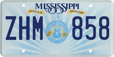 MS license plate ZHM858